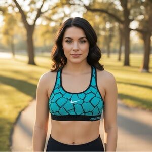 Nike Dri-FIT Sports Bra - Teal - Size Medium